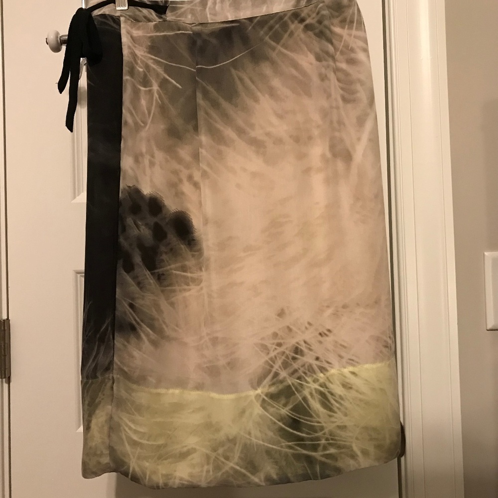 Stunning Simply Vera Vera Wang wrap skirt in black, gray & lime green (XS) - Picture 2 of 16